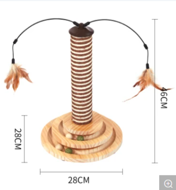 Juguete Rascador de Poste con Plumas
