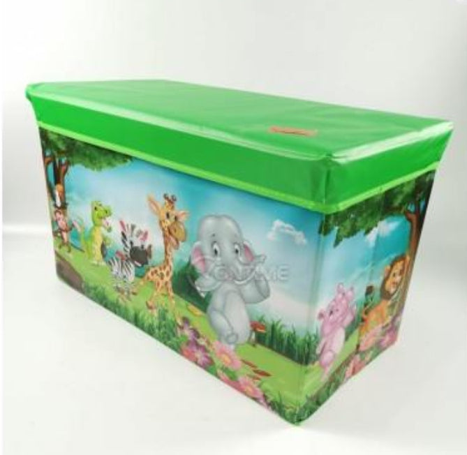 Caja de Juguetes Plegable y Puff para Niños