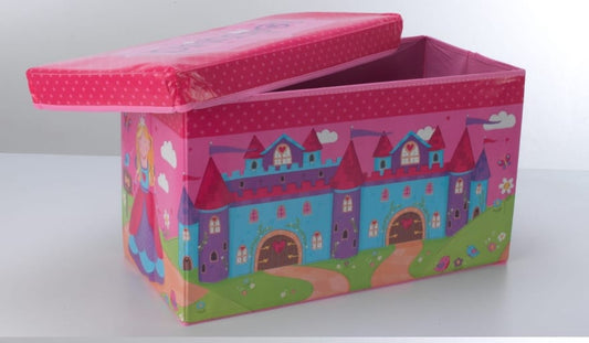 Caja de Juguetes Plegable y Puff para Niños